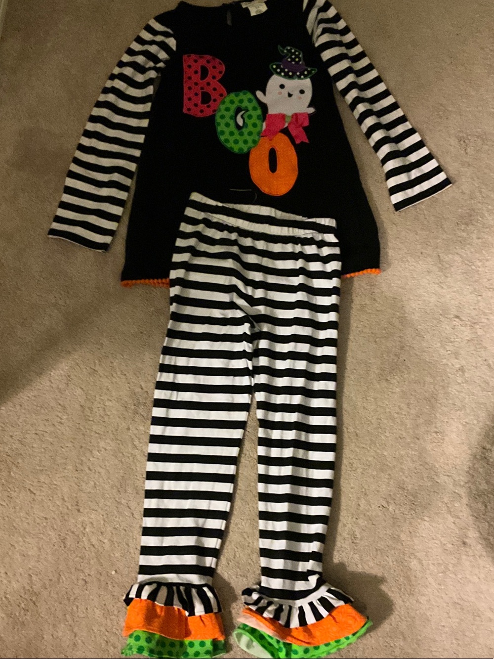 Emily Rose Black & White Striped Halloween theme matching outfit